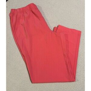 ST. JOHN YELLOW LABEL Coral  Elastic Waist Casual Ankle Pants Size L  Classic